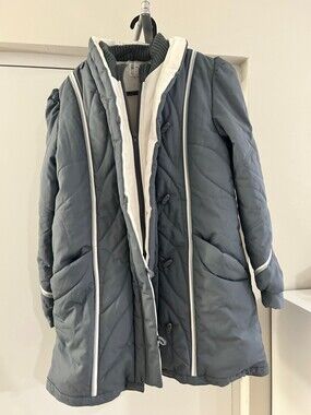 Vintage Youth Puffer Coat Size 11/12 Blue Quilted Winter Jacket